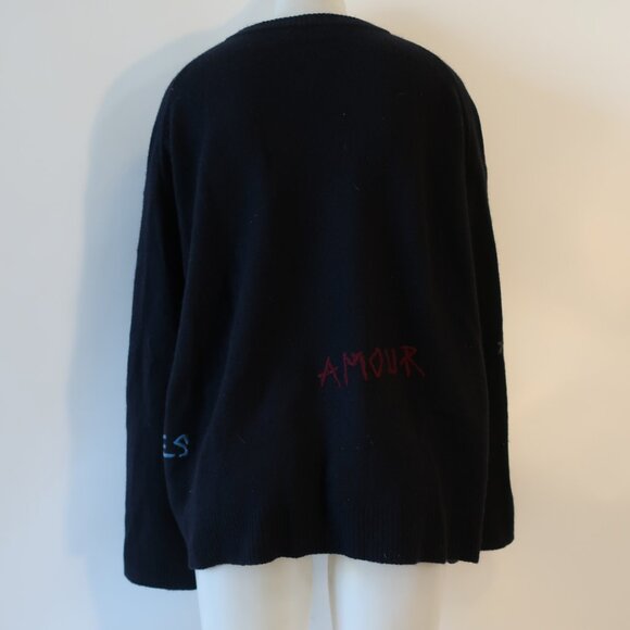 Womens Zadig & Voltaire 100% Cashmere Black Markus Mantra Sweater L - Picture 8 of 11